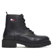 Tommy Jeans Gležnarji z vezalkami črna