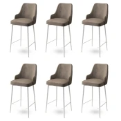 Hanah Home Set barskih stolica Enox, 6 komada, Bež-beli
