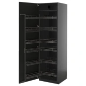 METOD Visoki element s izvlacnim fiokama, Crnosiva/Nickebo boja antracita, mat, 60x60x200 cm