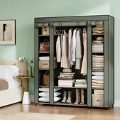 Songmics Omara XXL kokkupandav kangasest riidekapp 175x150x45 cm roheline