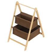 Autronic Koš za perilo - 2 kosa na bambusovem stojalu, rjava barva (DT3021 BRN)