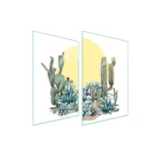 shumee STEKLENA ZAŠČITNA KROŽNIKA ZA KUHINJO 2x35x52 CACTUS