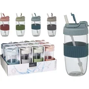 Gastro steklenka za pitje s slamico, borosilikatno steklo, različne barve, prostornina: 0,50 l, 185 mm