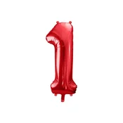 shumee Folija balon številka 1, rdeč, 86 cm