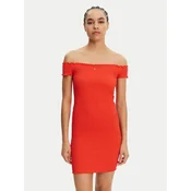 Tommy Jeans Poletna obleka DW0DW20298 Oranžna Slim Fit