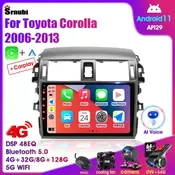 Android 11 2Din Car Audio Radio DVD for Toyota Corolla E140/150 2006-2013 Multimedia Player Navigation Stereo Carplay Head Unit