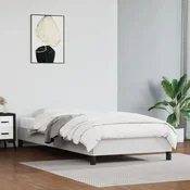 shumee vidaXL Posteljni okvir bel 80x200 cm oblazinjen z umetnim usnjem