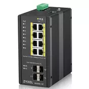 ZyXEL Zyxel RGS200-12P, 12 Port managed PoE Switch, 240 Watt PoE, DIN Rail, IP30, 12-58V DC (RGS200-12P-ZZ0101F)