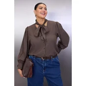 Trendyol Curve Ženska bluza Tbbaw26Af00037, Braon