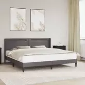 Krevetna konstrukcija Siva 200 x200 cm Umjetna koža
