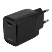 DELTACO Kucni punjac USB-C, 1x USB-C PD, 20 W, CRNI