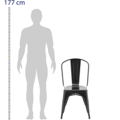 Metalna stolica - set od 2 - do 150 kg - sjedište 35 x 34 cm - smeda - Royal Catering