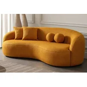 Casa Padrino luxury sofa orange 250 x 120 x H. 76 cm - Curved living room sofa - Hotel sofa - Living room furniture - Hotel furniture - Luxury furniture - Luxury furnishings