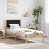 Krevetna konstrukcija Crna 80 x 200 cm Cvrsto borovo drvo