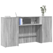 vidaXL Sprejemna miza siva sonoma 200x50x103,5 cm inženirski les