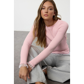 Trendyol Powder Tulle Detailed Thin Knit Sweater