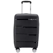 Kabinski kovček TRAVEL AND MORE - črn, trdi, 35 l