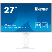27 WHITE IPS-panel, 1920x1080@100Hz, 300cd/m2, 15cm Height Adj. Stand, Speakers, HDMI, DisplayPort, 1ms (MPRT), USB 2x2.0, dual monitor setup with XU