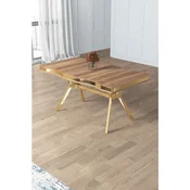 Hanah Home trpezarijski sto Pem, 160 × 90 cm, ploca u dekoru Hazar, zlatne noge