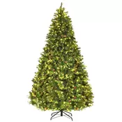 Northix Umetno božično drevo z LED lučkami, 240 cm, zeleno – Enostavno sestavljanje, zanesljiv osrednji okras