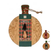 Mhome Set novoletna deska za rezanje+nož za sir Karo 33x25cm/več vzorcev/les, inox