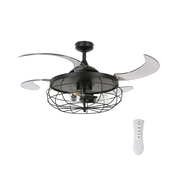 FANAWAY 212920 - LED plafonski ventilator INDUSTRI 3xE27/4W/230V crni + daljinski upravljač