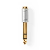 NEDIS CAGC23930ME Stereo Audio Adapter, 6.35 mm Muski, 3.5 mm Zenski, Gold Plated, Metal, Siva