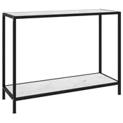 Vidaxl Konzolna mizica bela 100x35x75 cm kaljeno steklo