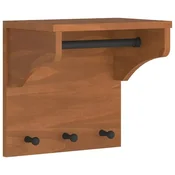 Vidaxl Stenski obešalnik za plašče SANDNES 43x30x42 cm les borovega