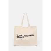 KARL LAGERFELD JEANS Nakupovalna torba  bež / črna
