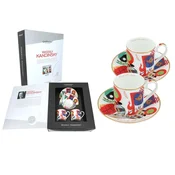 Carmani KOMPLET DVEH PORCELANSKIH SKODELIC ZA ESPRESSO Z MUZAMI KANDINSKIJA KOT DARILO