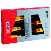 KS Tools TOOLS Set Izvijačev, 8 Kosov, Ploščati + Križni tester Napetosti