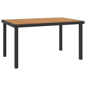 Vidaxl Vrtna miza rjava 140x90x74 cm aluminij in WPC