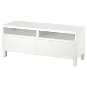 BESTA TV-omarica s predali, bela/Västerviken/Stubbarp bela, 120x42x48 cm