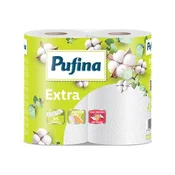 Papirnate brisače, dvoslojne, 95 listov, 2 roli, PUFINA Extra