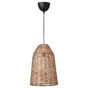KAPPELAND/HAVSDJUP Viseča svetilka, črna/ratan, 29 cm
