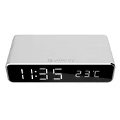 DAC-WPC-01-S Gembird Digitalni sat + alarm sa bezicnim punjenjem telefona, Silver