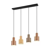 Trio Lighting Agudo viseče svetilo, večbarvno, 4-svetlobno, linearno - Dnevna soba / jedilnica - Sodobni - kavno rjava, bež, taupe, črna mat, bela - Kovina