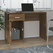 Vidaxl Pisalna miza s predalom in omarico 100x40x73 cm les