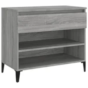 Vidaxl Omarica za čevlje siva sonoma 70x36x60 cm inženirski les