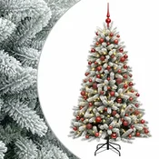 Vidaxl Umjetno božično drevo z okrasnimi kroglami 210 cm 300 LED