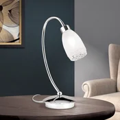 ORION MARISA Stolna lampa sa 1 žaruljom i staklenim sjenilom - Dnevni boravak/blagovaonica - Moderan - krom, bijela, prozirna - Metal