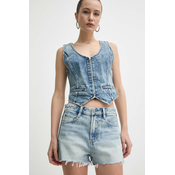 Traper kratke hlace Miss Sixty JJ2360 DENIM SHORTS za žene, s aplikacijom, visoki struk, 6L1JJ2360000