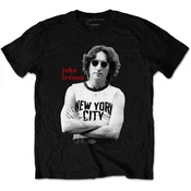 John Lennon Majica New York City Black & White Unisex Black L