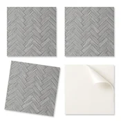 shumee Komplet samolepilnih vinilnih ploščic, vzorec lesene pletenice, 9x30x30 cm