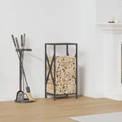 Stalak za drva crni 34x25x70 cm Hladno valjani celik