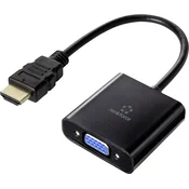 Renkforce Renkforce HDMI / VGA adapterski kabel HDMI-A vtič\, VGA 15-polna vtičnica 0.15 m črna RF-4531578 dvojno oklopljen HDMI kabel, (20418317)
