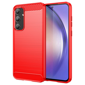TPU gel maskaBrushed Carbon za Samsung Galaxy A55 - crvena