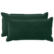 vidaXL Prevleka za blazino 2 pcs HOUTEN Temno zelena 40 x 80 cm Žamet