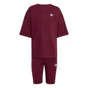 ADIDAS ORIGINALS Komplet CYCLING SHORTS TEE vinsko rdeča